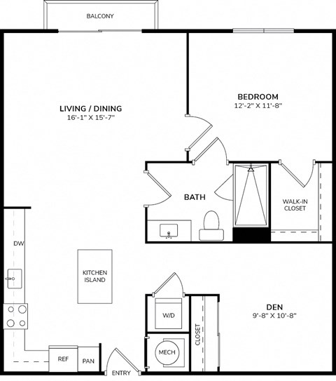A black and white image of a floor plan for a home.